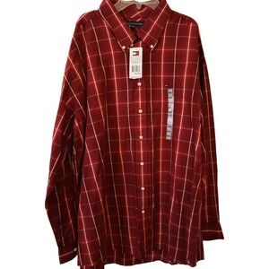 Tommy Hilfiger Mens Shirt‎ Button Up Plaid Casual Crest Long Sleeve XXL